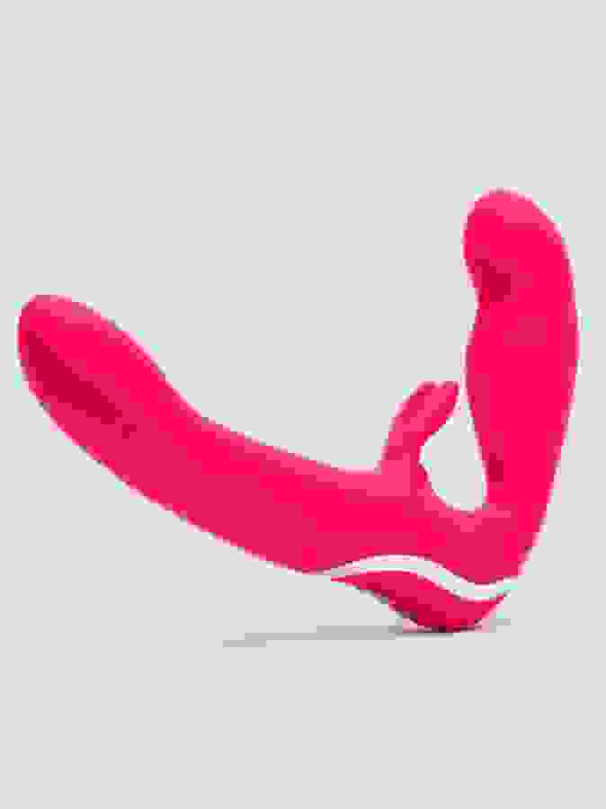 Happy Rabbit Rechargeable Vibrating Strapless Strap-On, Pink, hi-res